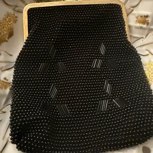 Elegant Black Beaded Clutch
